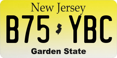 NJ license plate B75YBC