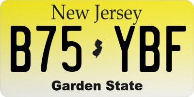 NJ license plate B75YBF