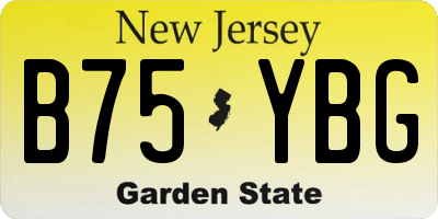 NJ license plate B75YBG