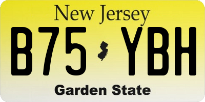 NJ license plate B75YBH