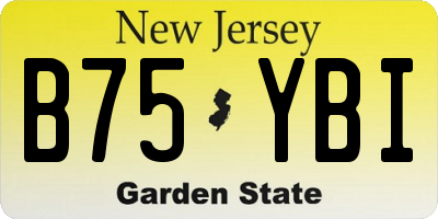 NJ license plate B75YBI
