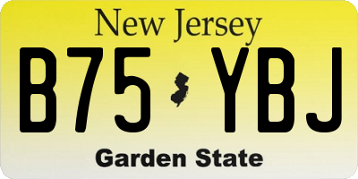 NJ license plate B75YBJ