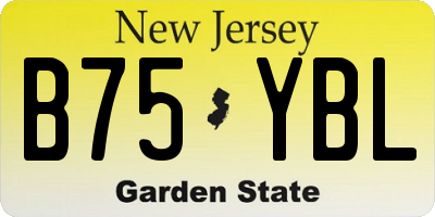 NJ license plate B75YBL