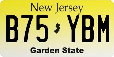 NJ license plate B75YBM