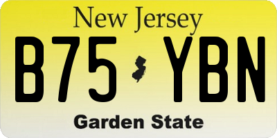 NJ license plate B75YBN