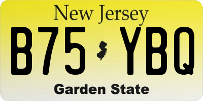 NJ license plate B75YBQ