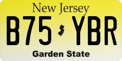 NJ license plate B75YBR