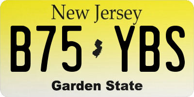 NJ license plate B75YBS