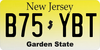 NJ license plate B75YBT