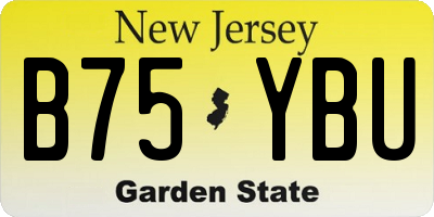 NJ license plate B75YBU