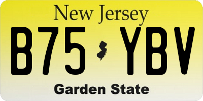 NJ license plate B75YBV