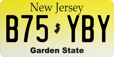 NJ license plate B75YBY