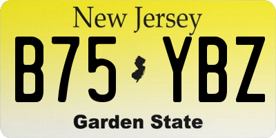 NJ license plate B75YBZ