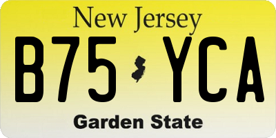 NJ license plate B75YCA
