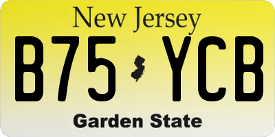 NJ license plate B75YCB