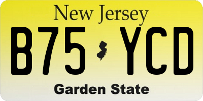 NJ license plate B75YCD