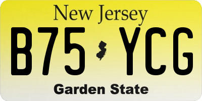 NJ license plate B75YCG