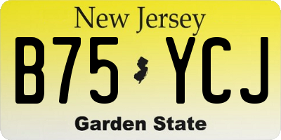 NJ license plate B75YCJ