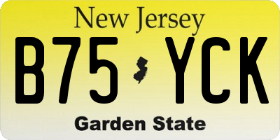 NJ license plate B75YCK