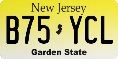 NJ license plate B75YCL