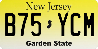 NJ license plate B75YCM