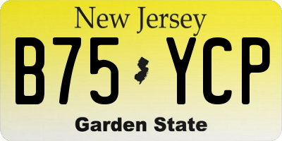 NJ license plate B75YCP