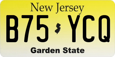 NJ license plate B75YCQ