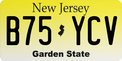 NJ license plate B75YCV