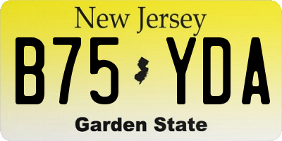 NJ license plate B75YDA