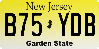 NJ license plate B75YDB