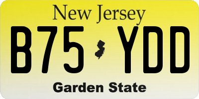 NJ license plate B75YDD