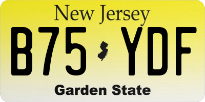 NJ license plate B75YDF