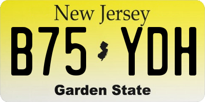 NJ license plate B75YDH