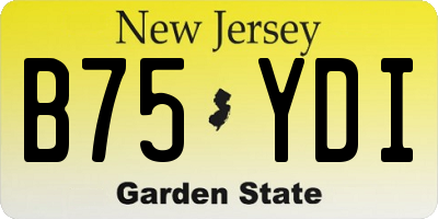 NJ license plate B75YDI