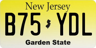 NJ license plate B75YDL