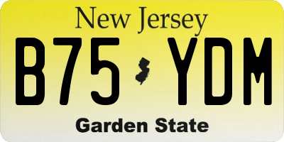 NJ license plate B75YDM