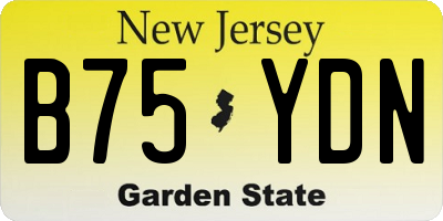 NJ license plate B75YDN