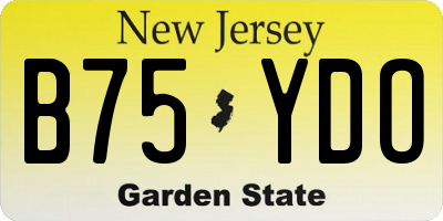 NJ license plate B75YDO