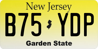 NJ license plate B75YDP
