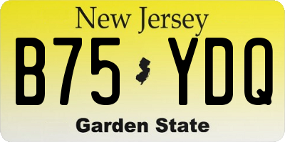 NJ license plate B75YDQ
