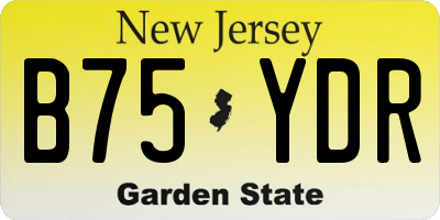 NJ license plate B75YDR