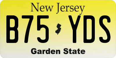 NJ license plate B75YDS