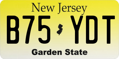 NJ license plate B75YDT