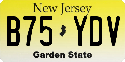 NJ license plate B75YDV
