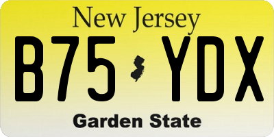NJ license plate B75YDX