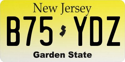 NJ license plate B75YDZ