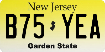 NJ license plate B75YEA
