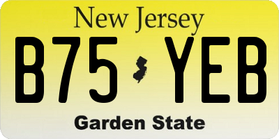 NJ license plate B75YEB