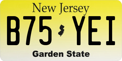 NJ license plate B75YEI