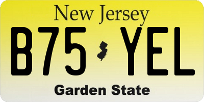 NJ license plate B75YEL